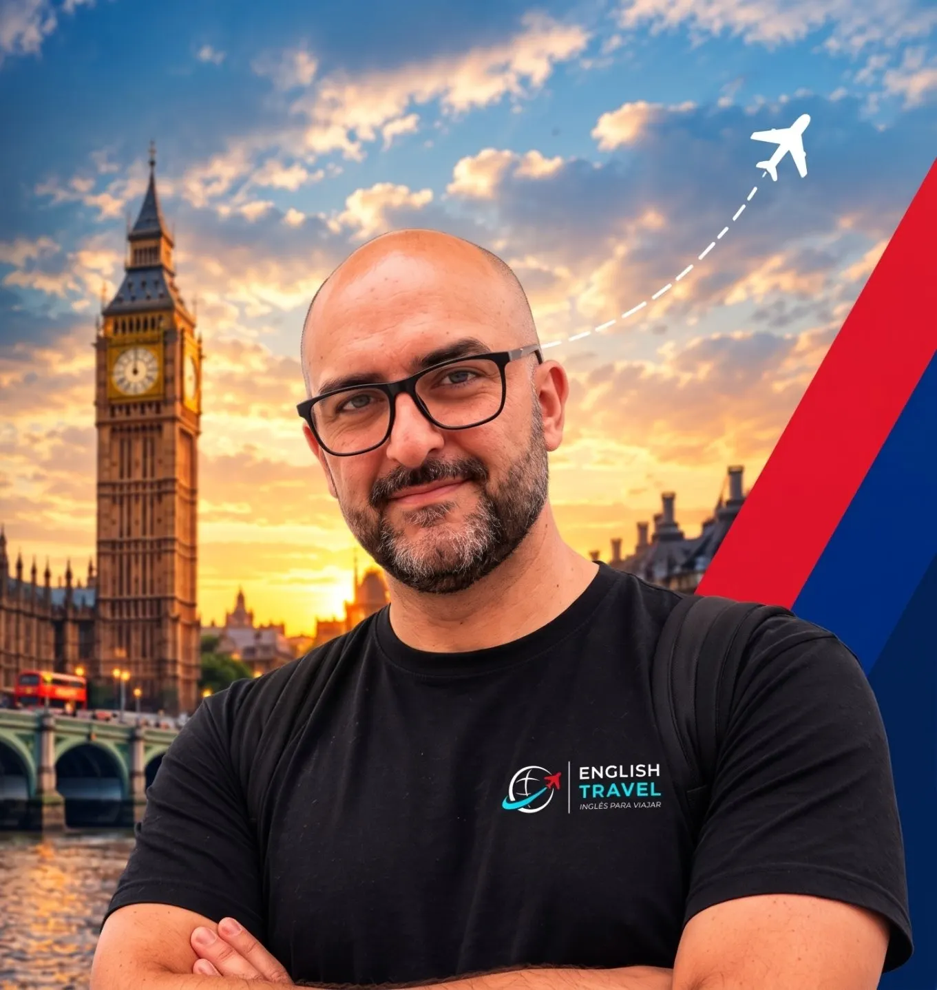 Professor Rod Krebs em Londres, com o Big Ben ao fundo